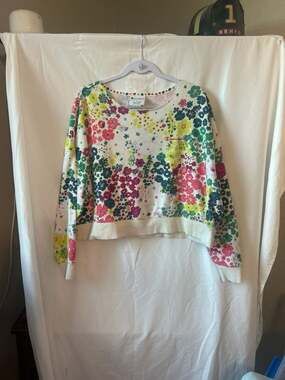 Champion Women's Campus Flower Power Floral French Terry Cropped Sweatshirt